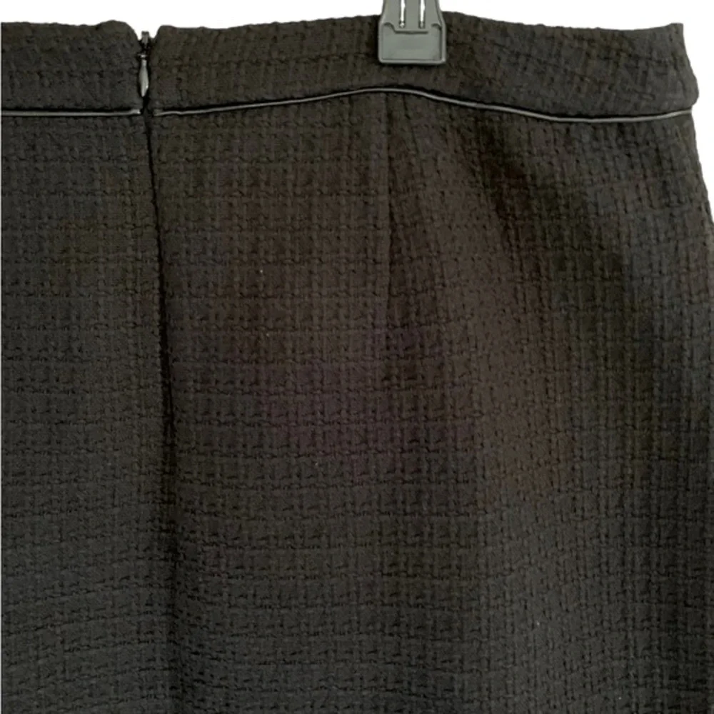 White House Black Market Black Boot Skirt Silver Buttons Cotton Women Size 14